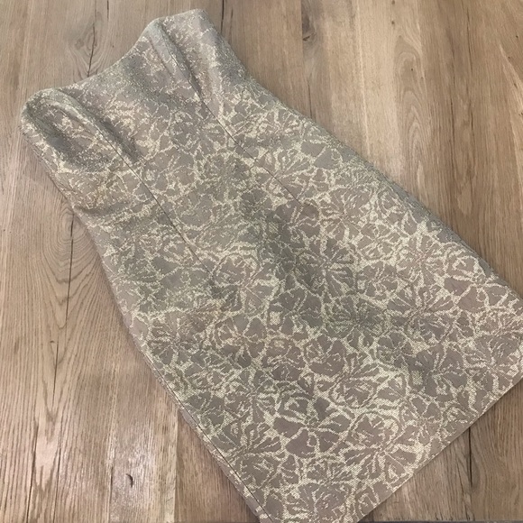 Milly Dresses & Skirts - Authentic Milly Gold Jacquard Strapless Cocktail